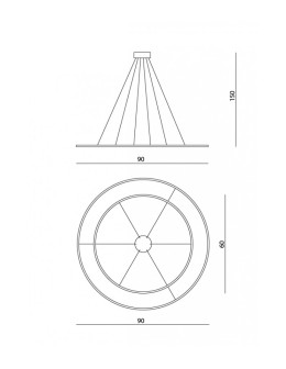 RAMKO Echo Żyrandol 60 + 90 LED 67934 - produkt 2