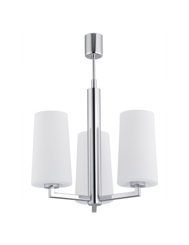 Argon CAMELOT 3 fl. chandelier 3x15W (max) chrome frame opal matt lampshades 1224