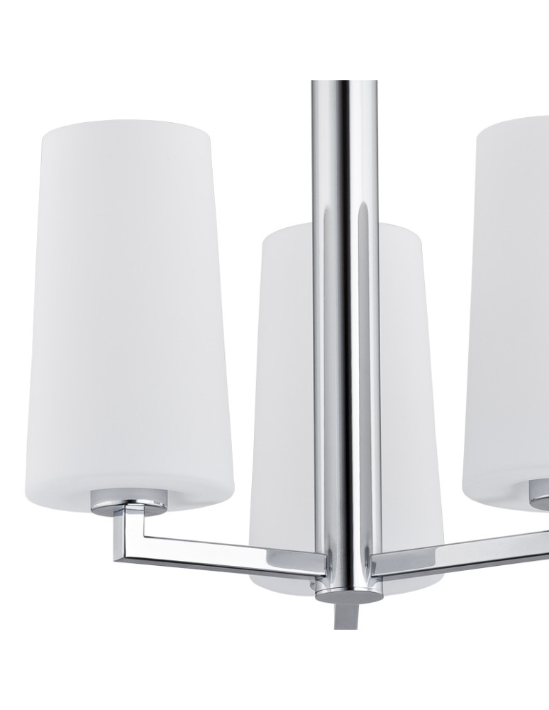 3-point chandelier - Argon CAMELOT 3 fl. chandelier 3x15W (max) chrome frame opal matt lampshades 1224 - product kolory-swiatla.pl 2