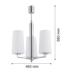 3-point chandelier - Argon CAMELOT 3 fl. chandelier 3x15W (max) chrome frame opal matt lampshades 1224 - product 3