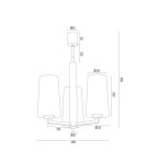 3-point chandelier - Argon CAMELOT 3 fl. chandelier 3x15W (max) chrome frame opal matt lampshades 1224 - product 4