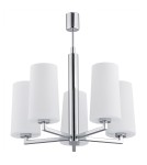5-point chandeliers - Argon CAMELOT gyro 5 pł. 5x15W (max) chrome frame opal mat lampshades 2053 - product 1