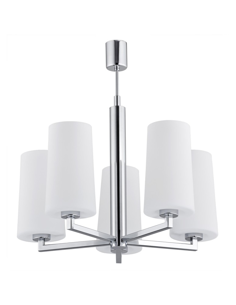 5-point chandeliers - Argon CAMELOT gyro 5 pł. 5x15W (max) chrome frame opal mat lampshades 2053 - product kolory-swiatla.pl 1