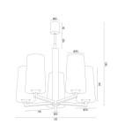 5-point chandeliers - Argon CAMELOT gyro 5 pł. 5x15W (max) chrome frame opal mat lampshades 2053 - product 5