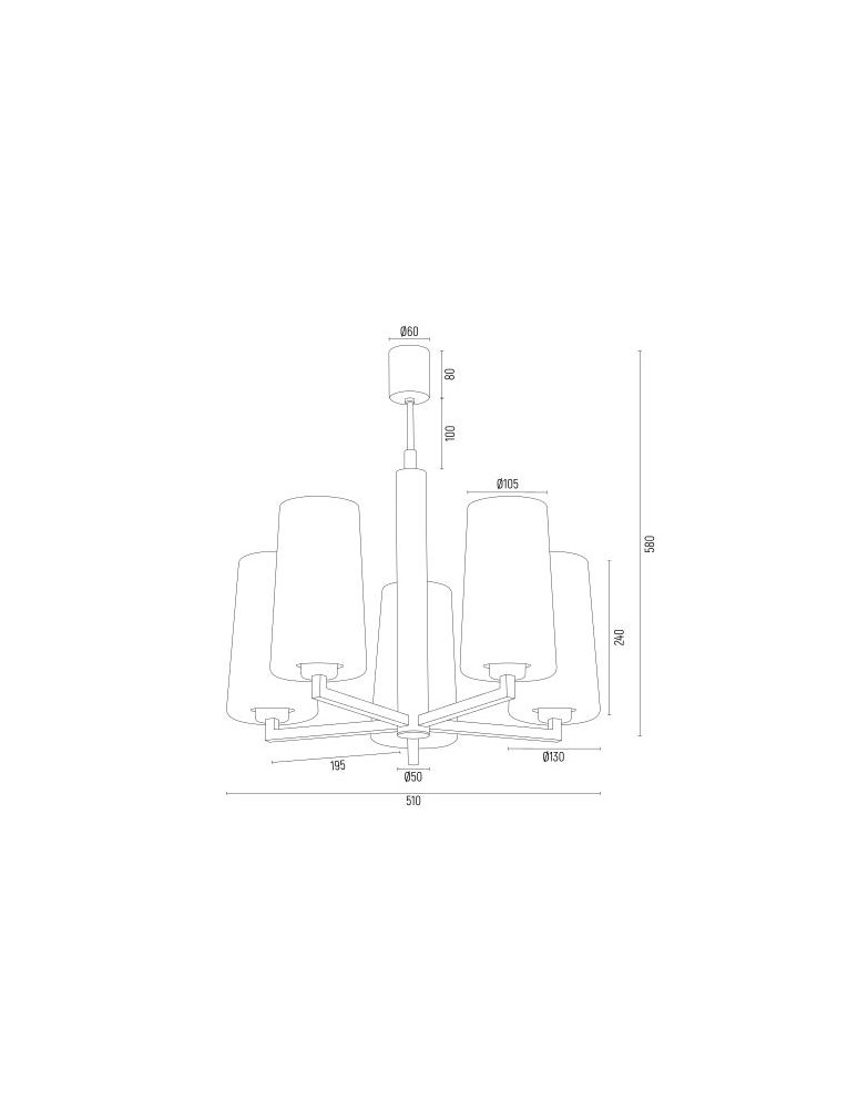 5-point chandeliers - Argon CAMELOT gyro 5 pł. 5x15W (max) chrome frame opal mat lampshades 2053 - product kolory-swiatla.pl 5