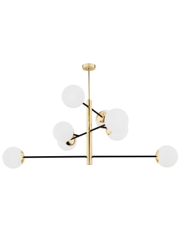 Argon CAMERON 8 fl. pendant lamp 8x15W (max) opal mat black mat brass 5041