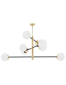 Argon CAMERON lampa wisząca 8 pł. 8x15W (max) opal mat czarny mat mosiądz 5041