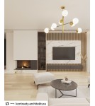 Pendant lamps spheres - Argon CAMERON 8 fl. pendant lamp 8x15W (max) opal mat black mat brass 5041 - product 4