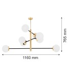 Pendant lamps spheres - Argon CAMERON 8 fl. pendant lamp 8x15W (max) opal mat black mat brass 5041 - product 8