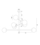 Pendant lamps spheres - Argon CAMERON 8 fl. pendant lamp 8x15W (max) opal mat black mat brass 5041 - product 9