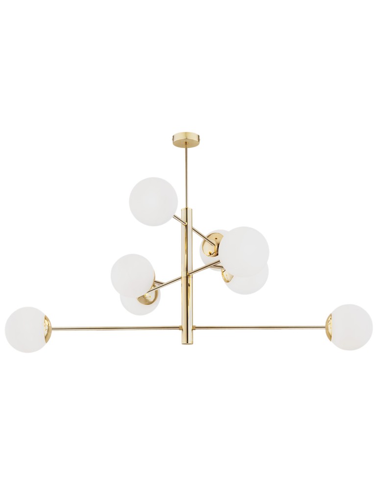 Pendant lamps spheres - Argon CAMERON 8 fl. pendant lamp 8x15W (max) opal mat brass 5043 - product kolory-swiatla.pl 1