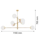 Pendant lamps spheres - Argon CAMERON 8 fl. pendant lamp 8x15W (max) opal mat brass 5043 - product 4
