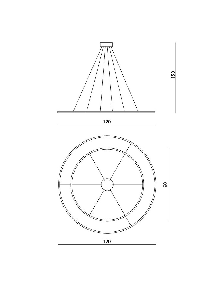 Pendant lamps circles - RAMKO Echo Chandelier 90 + 120 LED 67930 - product kolory-swiatla.pl 3