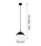 Single pendant lamps - Argon CAPPELLO 1 fl. pendant lamp 1x15W (max) opal mat black 8295 - product 4