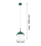 Single pendant lamps - Argon CAPPELLO 1 fl. pendant lamp 1x15W (max) opal mat green 8297 - product 4