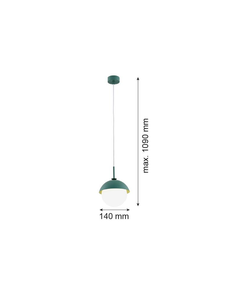 Single pendant lamps - Argon CAPPELLO 1 fl. pendant lamp 1x15W (max) opal mat green 8297 - product kolory-swiatla.pl 4