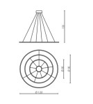 Pendant lamps circles - RAMKO Echo Chandelier 60+90+120 LED 67761 - product 2