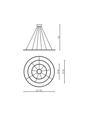 RAMKO Echo Żyrandol 60+90+120 LED 67761 - produkt 2