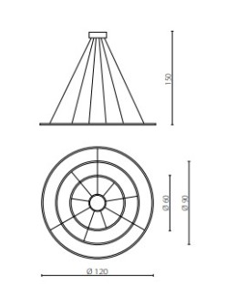 RAMKO Echo Żyrandol 60+90+120 LED 67761 - produkt 2