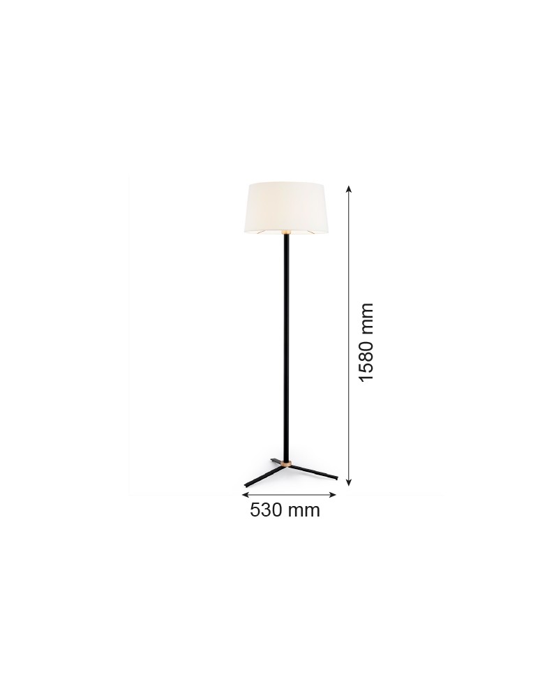 Floor lamps with lampshade - Argon CAVALINO l. floor lamp 1 pł. 1x15W (max) cream black 8308 - product kolory-swiatla.pl 3