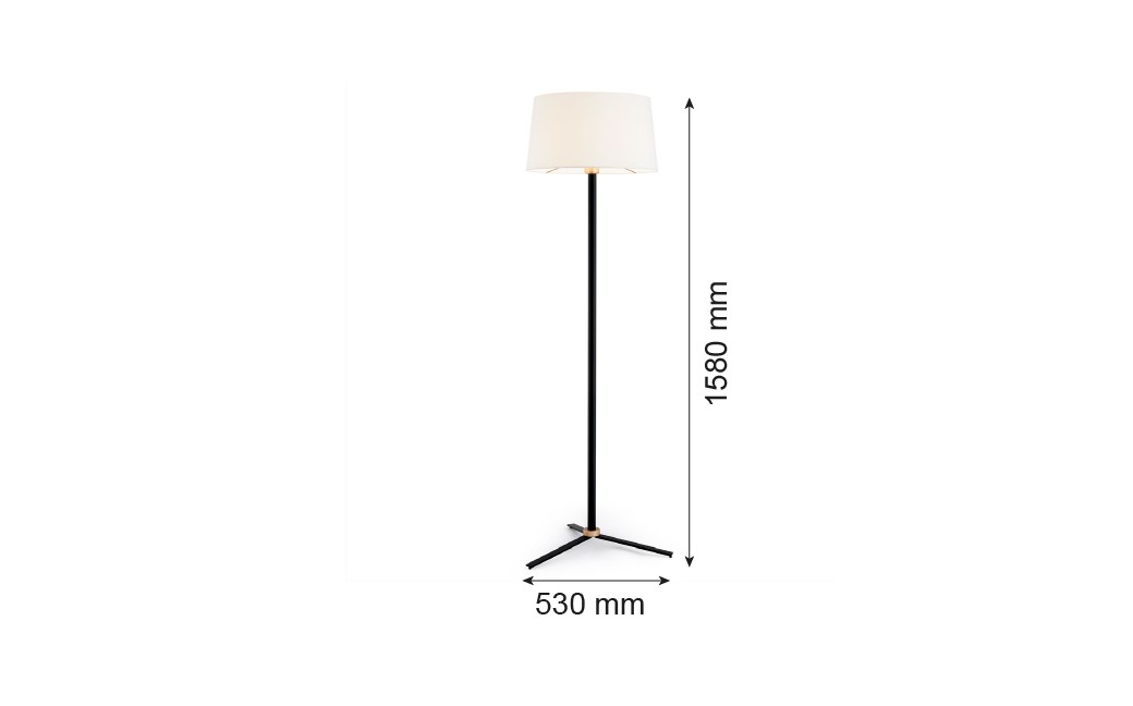 Argon CAVALINO l. podłogowa 1 pł. 1x15W (max) śmietankowy czarny 8308