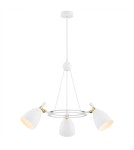 Chandeliers - Argon CHARLOTTE 3 fl. chandelier 3x15W (max) white structure brass elements 6148 - product 1