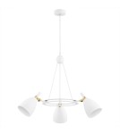 Argon CHARLOTTE żyrandol 3 pł. 3x15W (max) biała struktura elementy mosiądzowane 6148