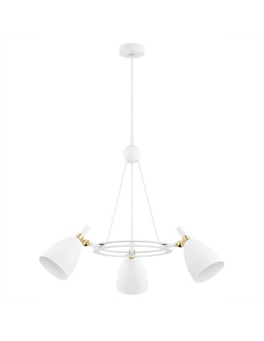 Argon CHARLOTTE 3 fl. chandelier 3x15W (max) white structure brass elements 6148 - product 2