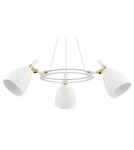 Chandeliers - Argon CHARLOTTE 3 fl. chandelier 3x15W (max) white structure brass elements 6148 - product 3