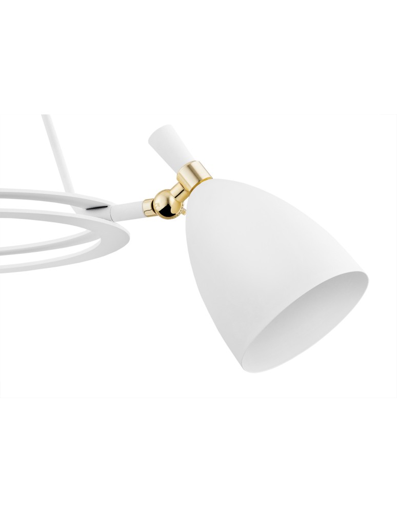 Chandeliers - Argon CHARLOTTE 3 fl. chandelier 3x15W (max) white structure brass elements 6148 - product kolory-swiatla.pl 4