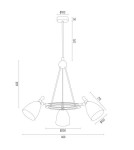 Chandeliers - Argon CHARLOTTE 3 fl. chandelier 3x15W (max) white structure brass elements 6148 - product 7