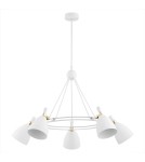 Argon CHARLOTTE żyrandol 5 pł. 5x15W (max) biała struktura elementy mosiądzowane 2117
