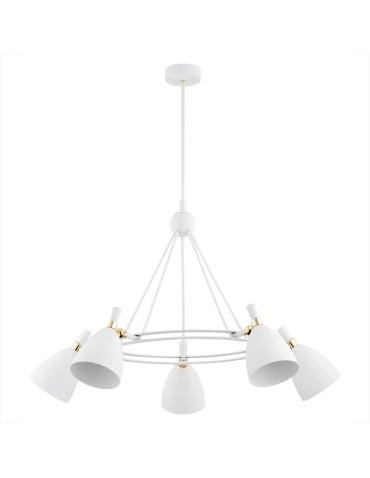 Argon CHARLOTTE żyrandol 5 pł. 5x15W (max) biała struktura elementy mosiądzowane 2117 - produkt 2