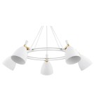 Argon CHARLOTTE żyrandol 5 pł. 5x15W (max) biała struktura elementy mosiądzowane 2117