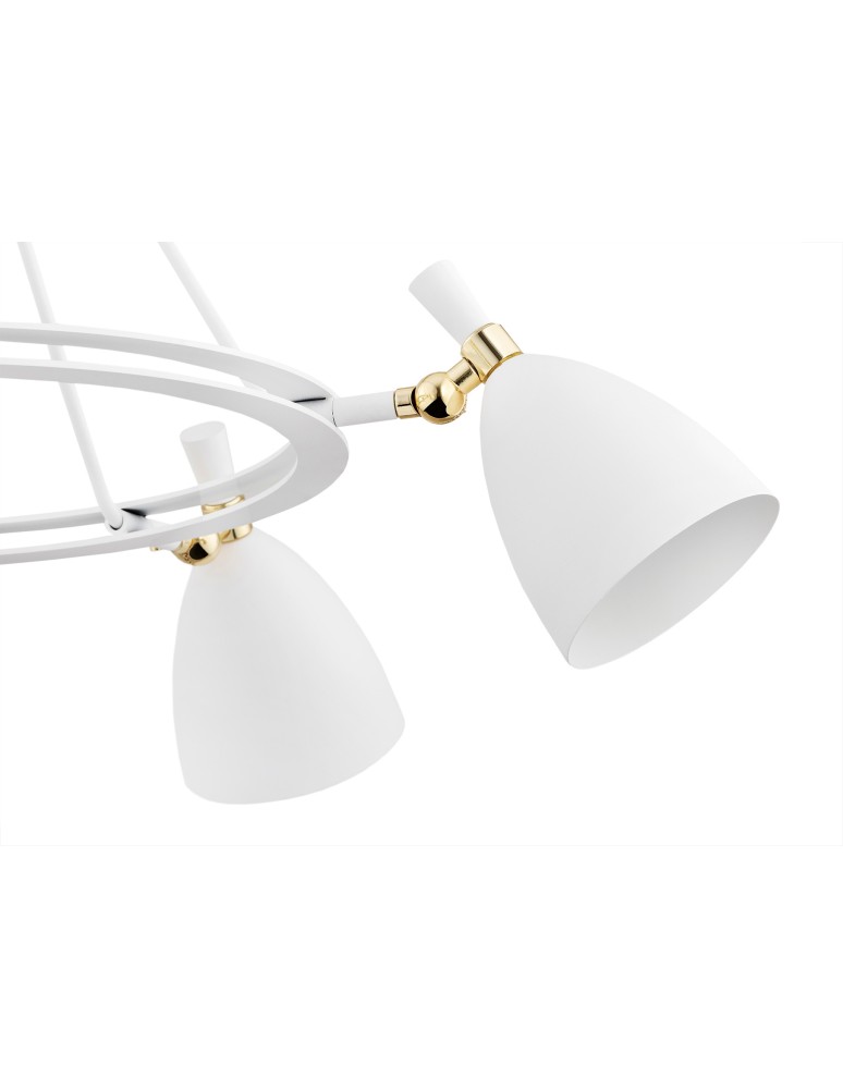 Argon CHARLOTTE żyrandol 5 pł. 5x15W (max) biała struktura elementy mosiądzowane 2117