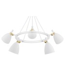 Argon CHARLOTTE żyrandol 5 pł. 5x15W (max) biała struktura elementy mosiądzowane 2117