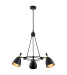 Chandeliers - Argon CHARLOTTE 3 fl. chandelier 3x15W (max) black structure brass elements 6149 - product 1