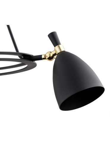 Argon CHARLOTTE 3 fl. chandelier 3x15W (max) black structure brass elements 6149 - product 2