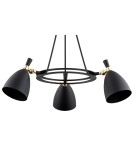 Chandeliers - Argon CHARLOTTE 3 fl. chandelier 3x15W (max) black structure brass elements 6149 - product 3