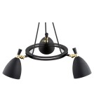 Chandeliers - Argon CHARLOTTE 3 fl. chandelier 3x15W (max) black structure brass elements 6149 - product 4
