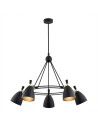 Argon CHARLOTTE żyrandol 5 pł. 5x15W (max) czarny struktura elementy mosiądzowane 2118
