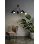 Chandeliers - Argon CHARLOTTE chandelier 5 fl. 5x15W (max) black structure brass elements 2118 - product 2