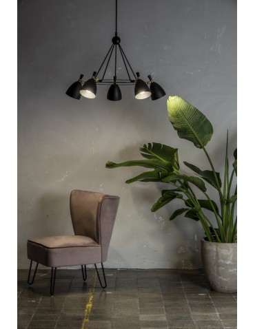 Argon CHARLOTTE chandelier 5 fl. 5x15W (max) black structure brass elements 2118 - product 2