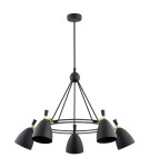 Chandeliers - Argon CHARLOTTE chandelier 5 fl. 5x15W (max) black structure brass elements 2118 - product 3