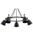 Chandeliers - Argon CHARLOTTE chandelier 5 fl. 5x15W (max) black structure brass elements 2118 - product 4