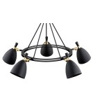 Chandeliers - Argon CHARLOTTE chandelier 5 fl. 5x15W (max) black structure brass elements 2118 - product 5