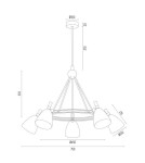 Chandeliers - Argon CHARLOTTE chandelier 5 fl. 5x15W (max) black structure brass elements 2118 - product 8