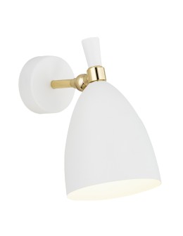 Argon CHARLOTTE kinkiet 1 pł. 1x15W (max) biały struktura elementy mosiądzowane 4699