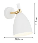 Loft wall lamps - industrial - Argon CHARLOTTE wall lamp 1 pł. 1x15W (max) white structure brass elements 4699 - product 4