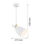 Spotlight ceiling lamps - Argon CHARLOTTE pendant lamp 1 pł. 1x15W (max) white structure brass elements 4684 - product 6